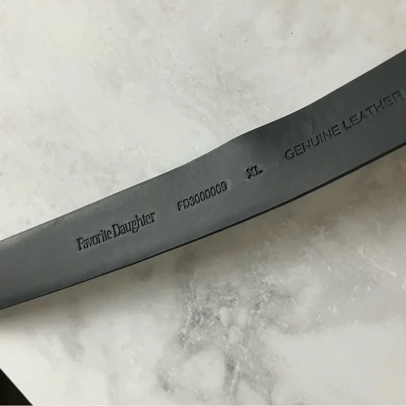 REVOLVE Favorite Daughter Black William Split Decision Leather Belt Size XL - Picture 9 of 9